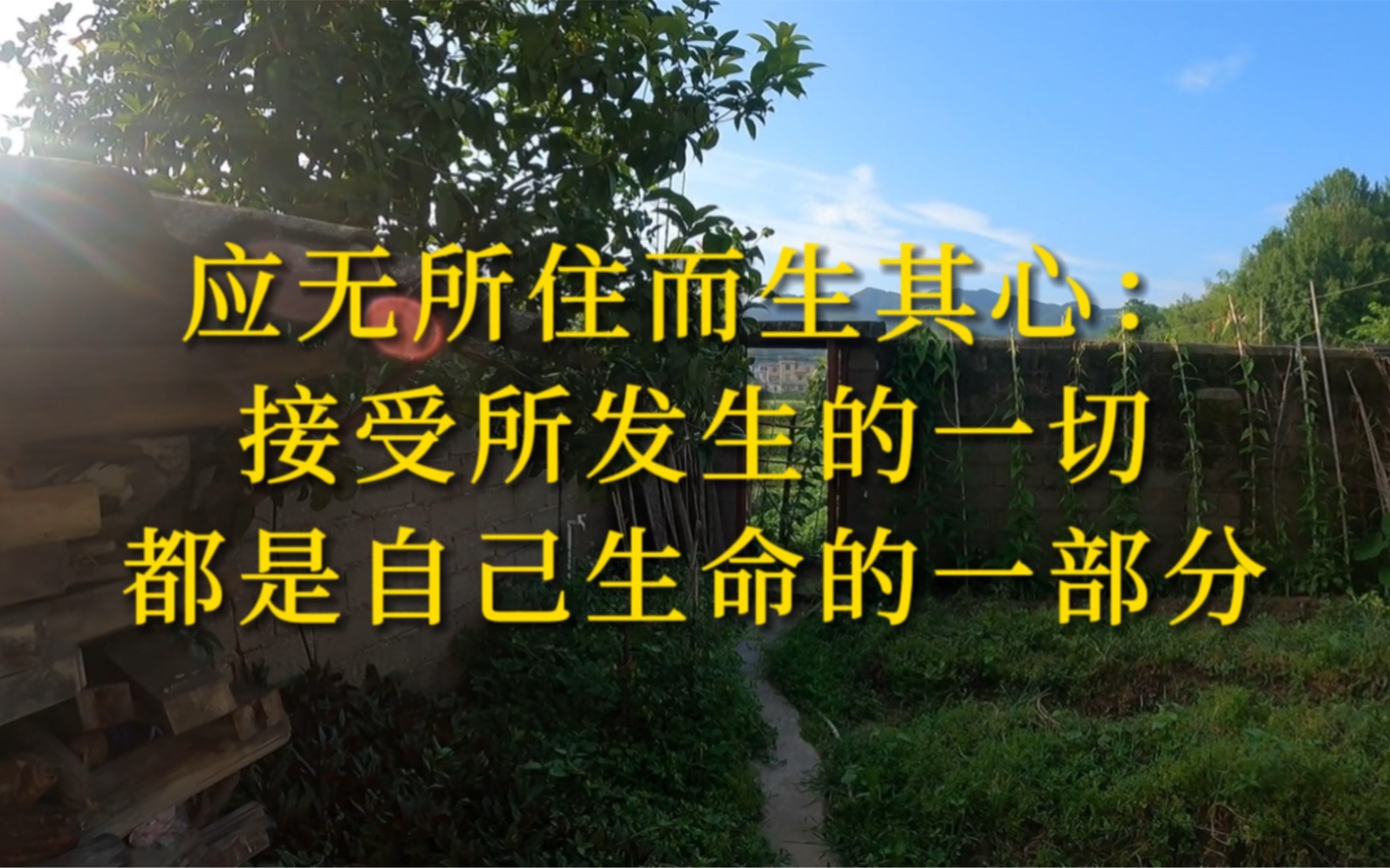 应无所住而生其心:接受所发生的一切都是自己生命的一部分
