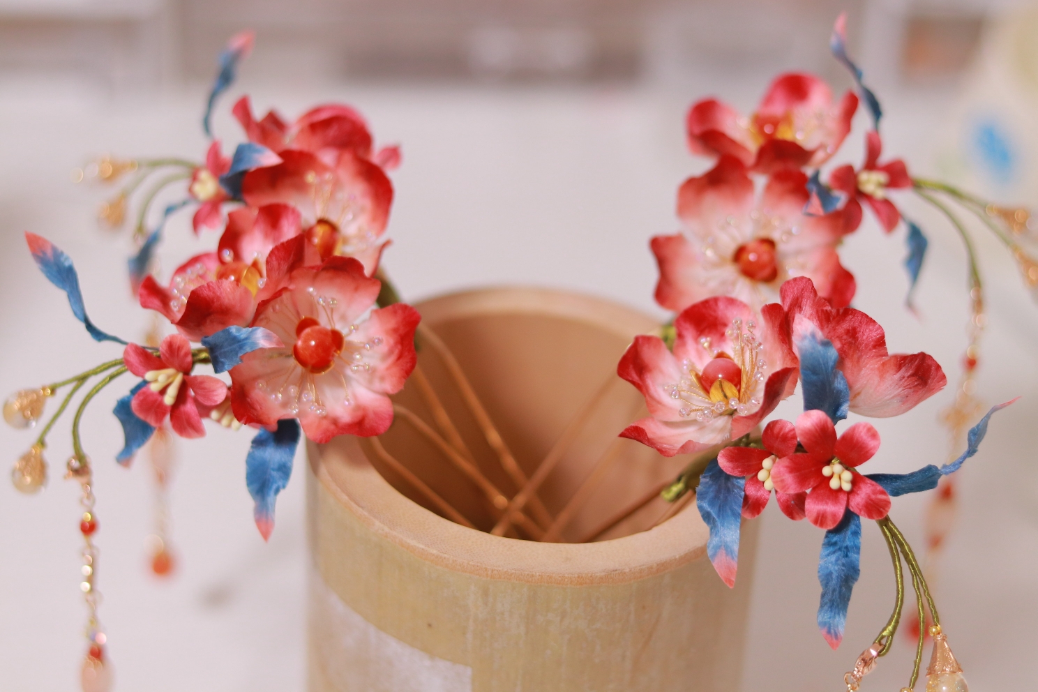 【非遗绒花】一天不歇能做几支花呢,事实证明,只能做两对