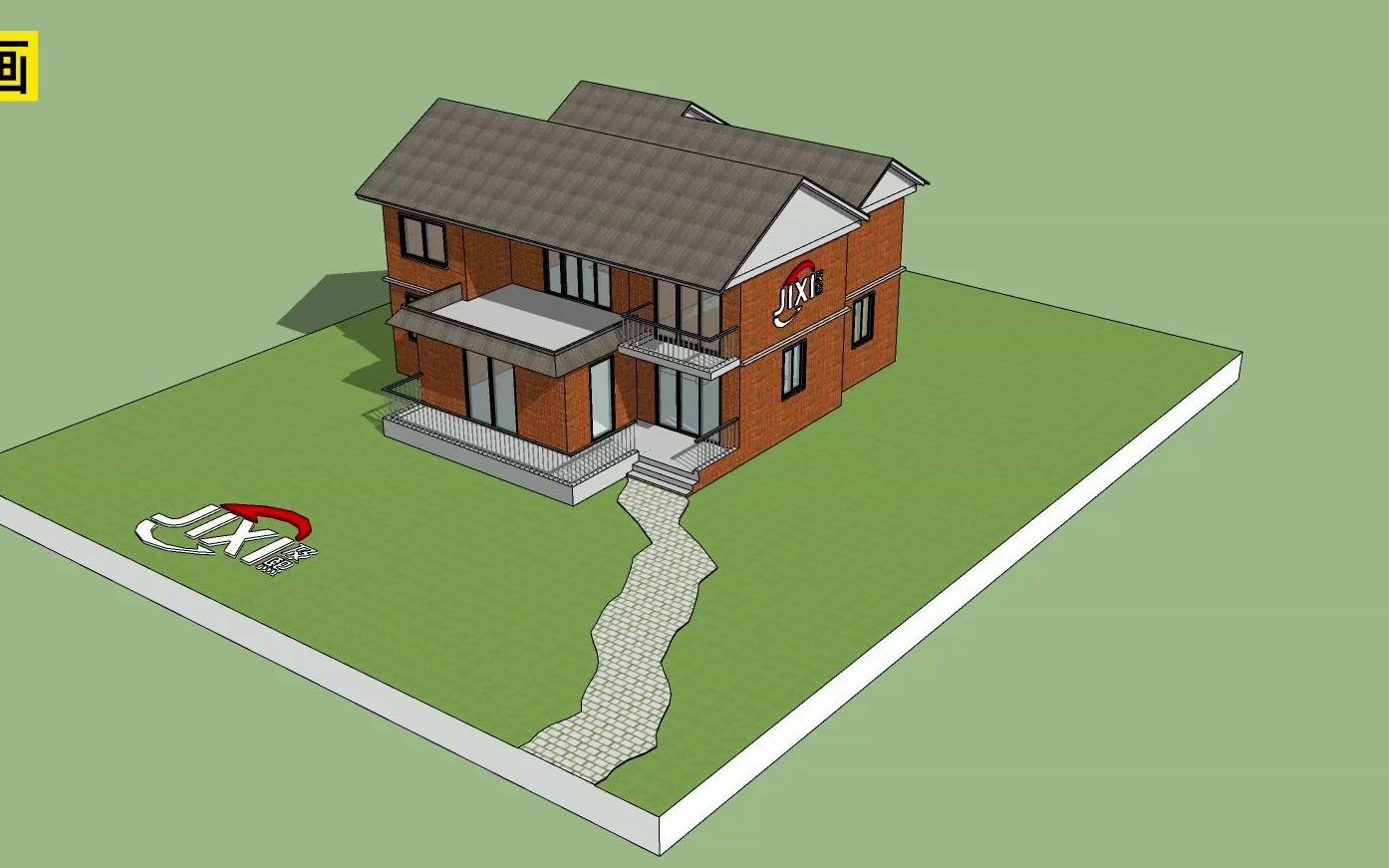 SketchUp(SU草图大师)乡村自建别墅 建筑生长动画 案例ENS渲染哔哩哔哩bilibili