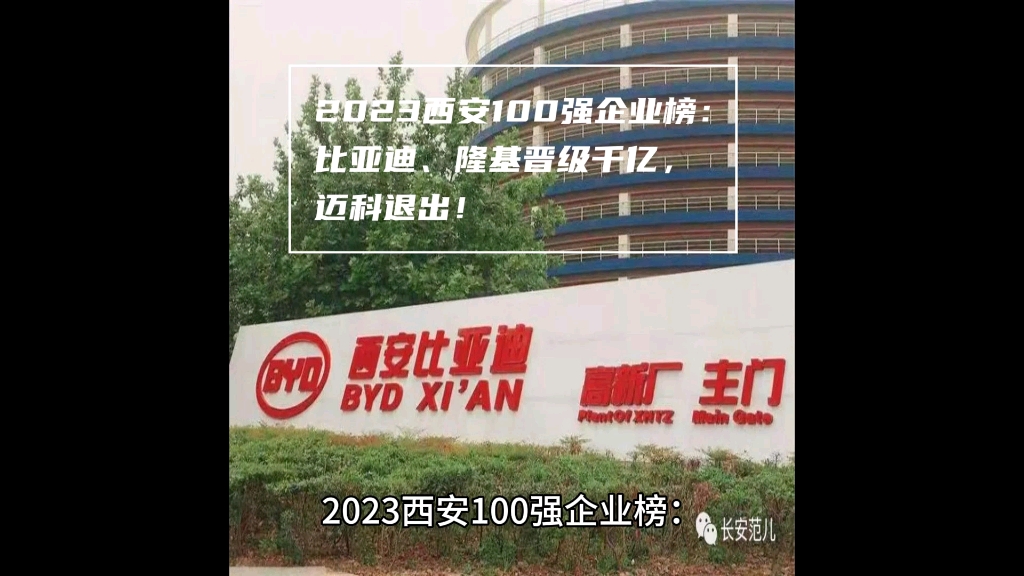 2023西安100强企业榜:比亚迪登顶,迈科消失!哔哩哔哩bilibili