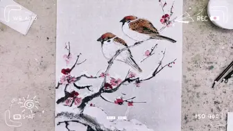 《春》雪景麻雀动态组合