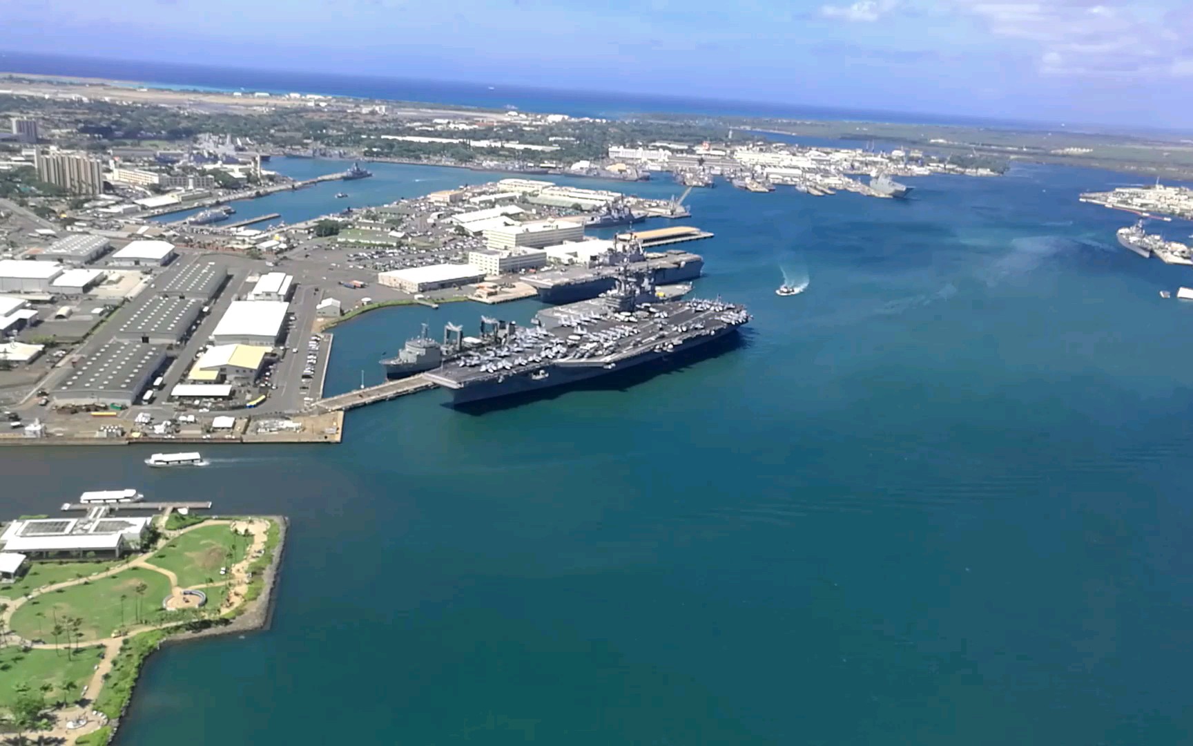 航拍 美国夏威夷 珍珠港军港