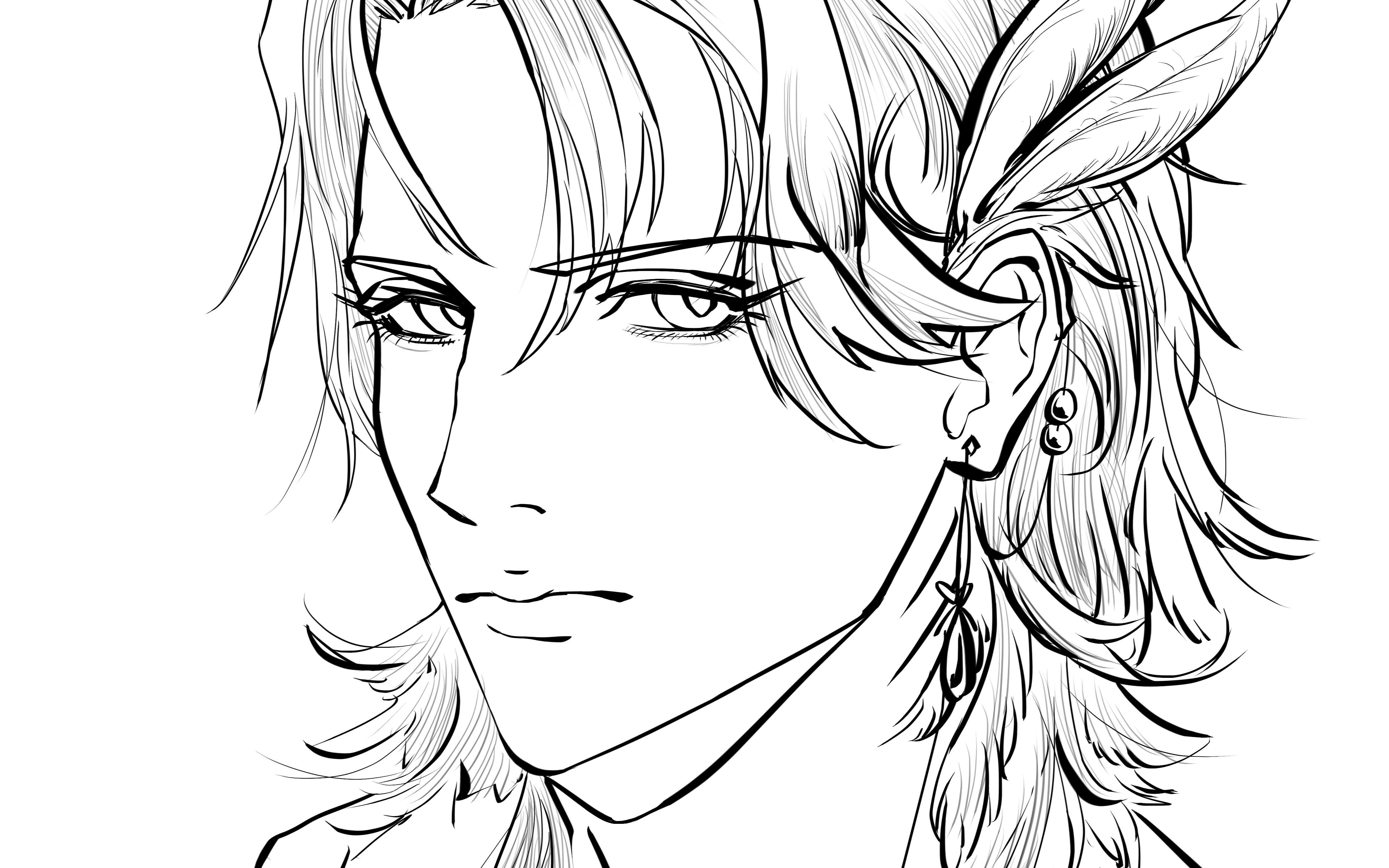 第八次约稿!鸟子拟人 头像线稿