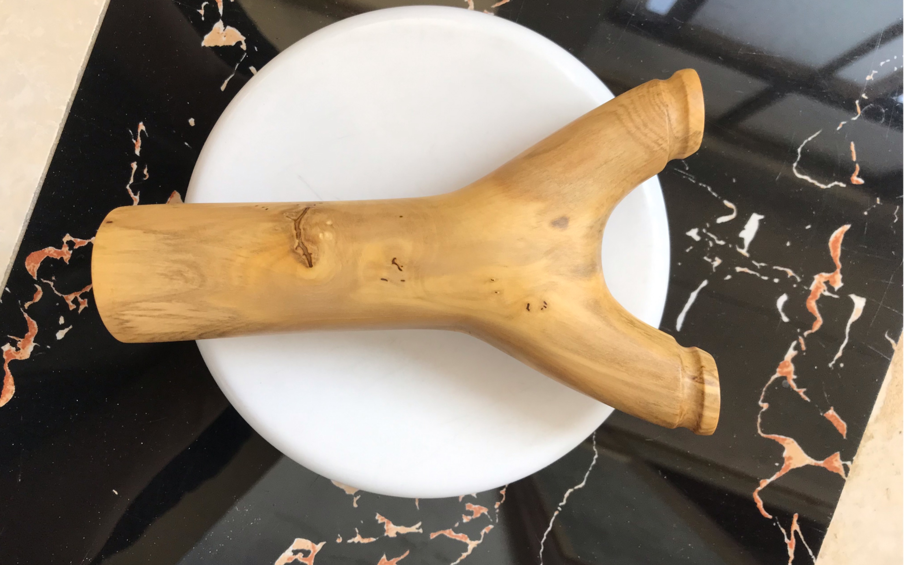 小叶黄杨手把件弹弓,重弓