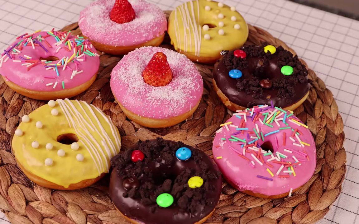 好看好吃的甜甜圈制作过程||简单上手