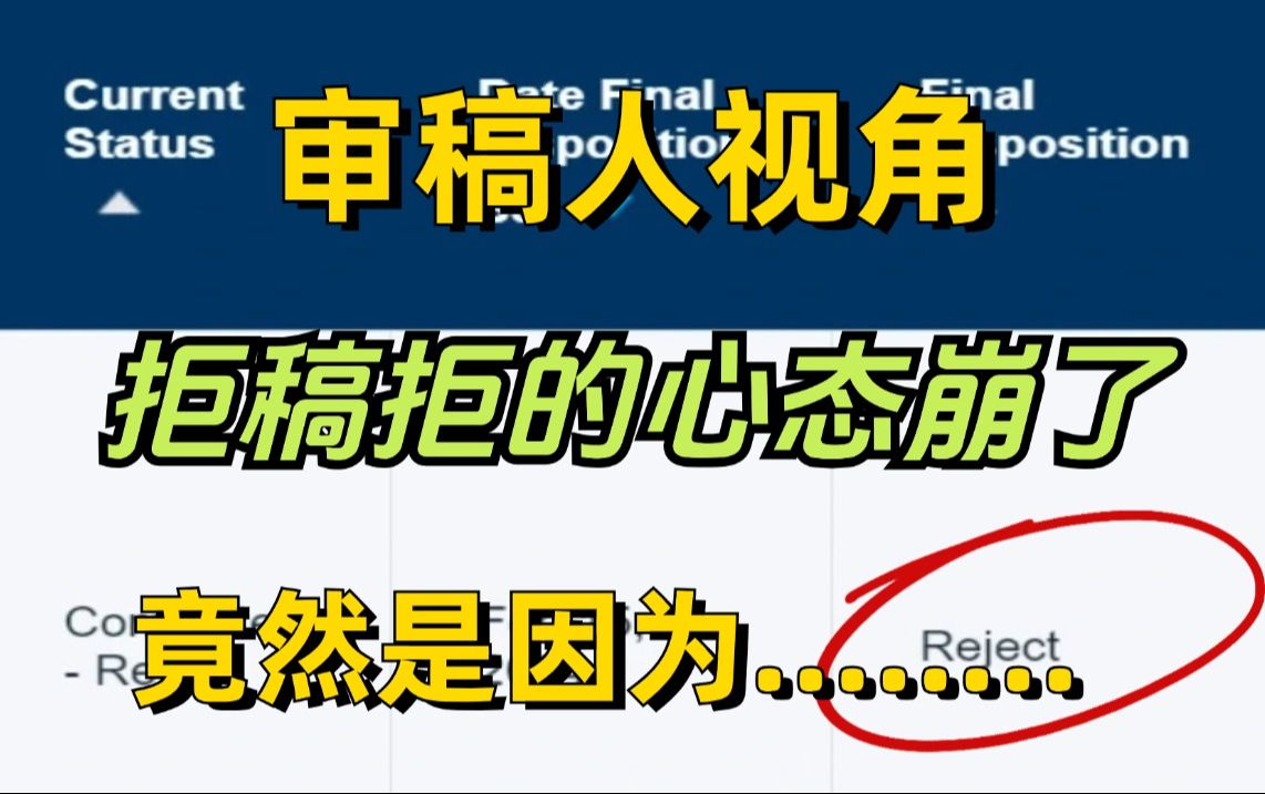 拒稿拒的心态崩了!资深审稿人告诉你为什么被拒稿?!哔哩哔哩bilibili