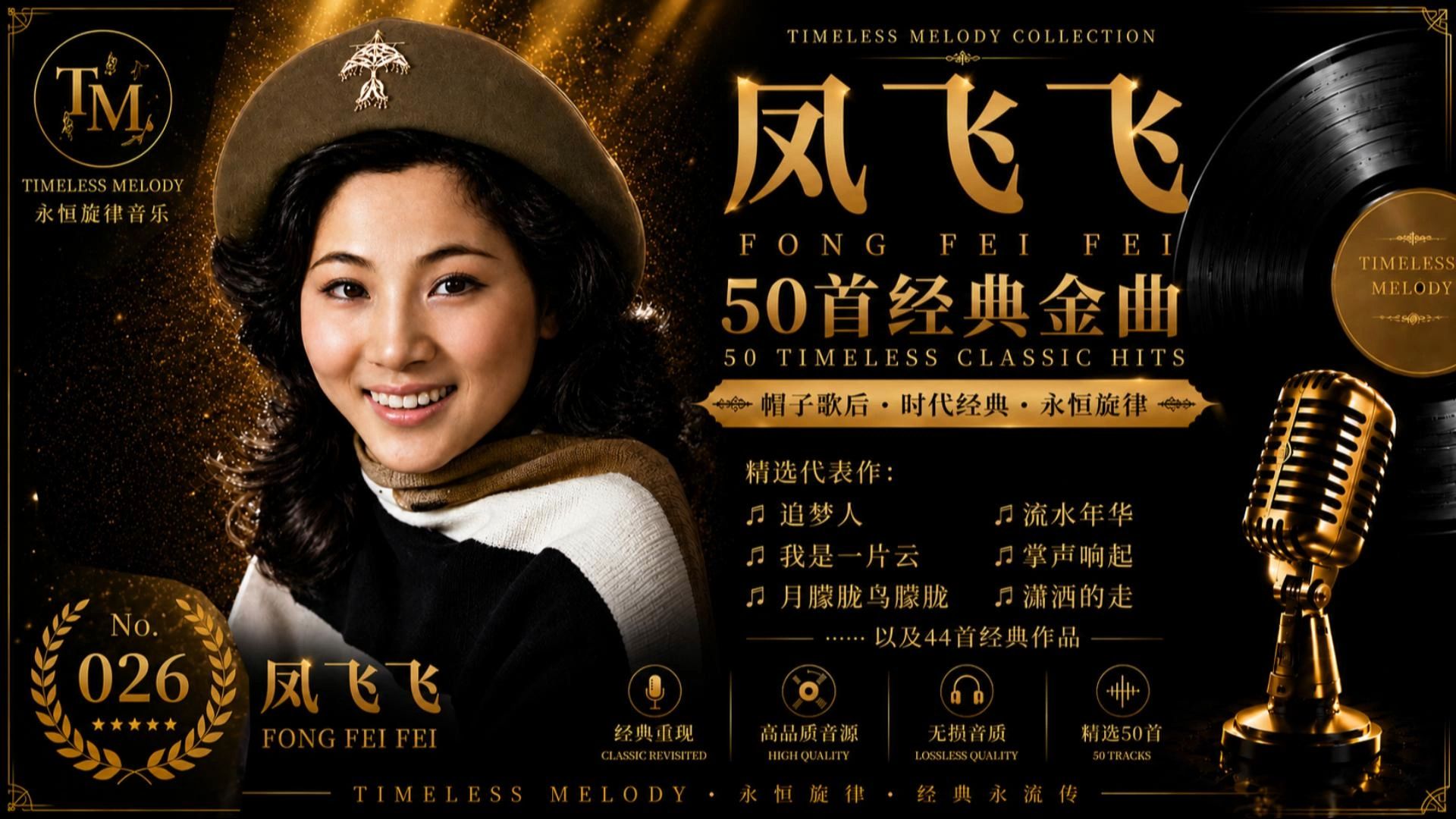 凤飞飞经典金曲50首｜追梦人・我是一片云・掌声响起・流水年华・月朦胧鸟朦胧・潇洒的走｜帽子歌后音乐传奇｜Timeless Melody Collection