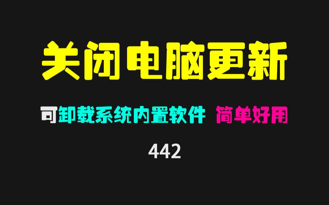 怎么永久关闭电脑更新?用它一键关闭且永不更新!哔哩哔哩bilibili