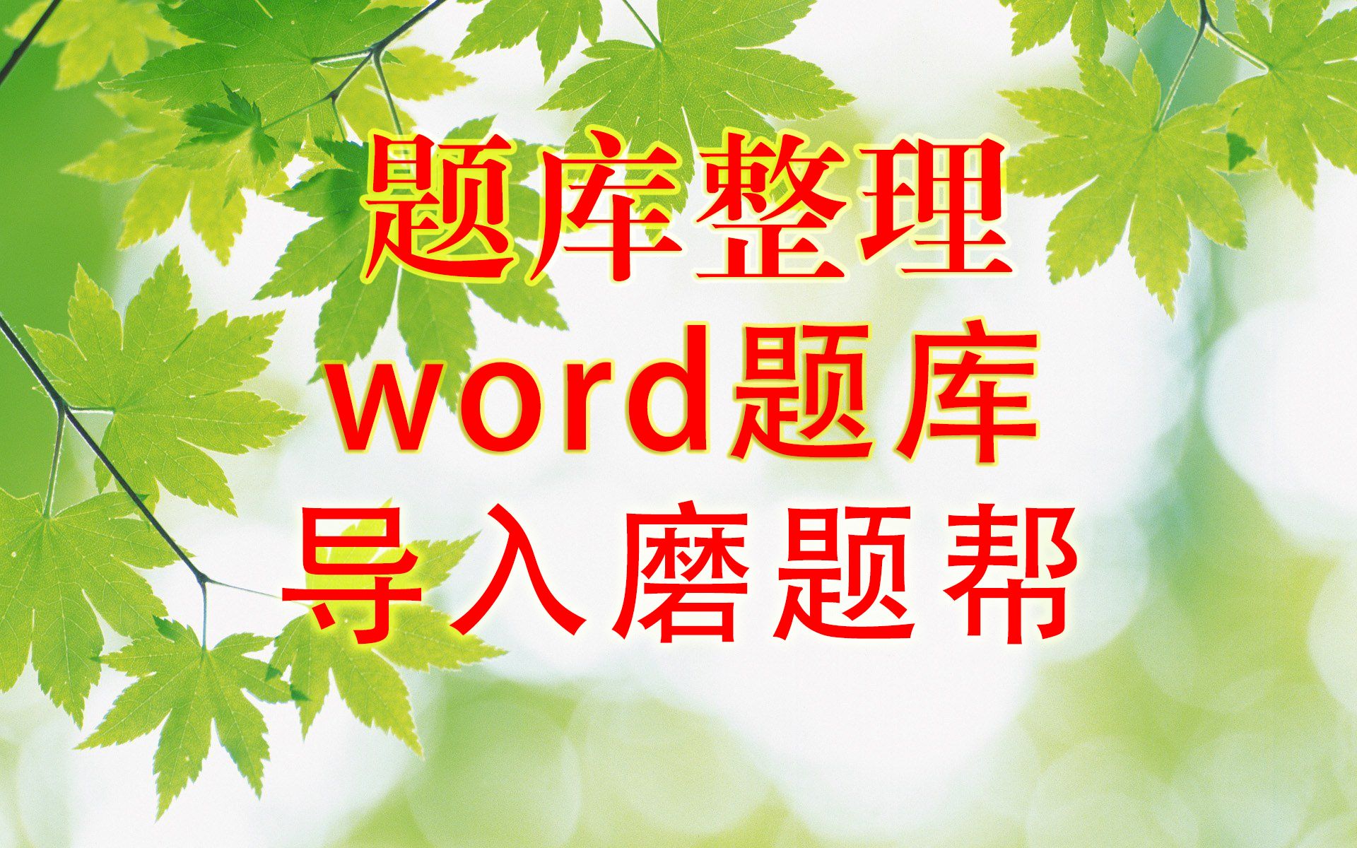 word题库整理到磨题帮模板文件 ,实例教程哔哩哔哩bilibili