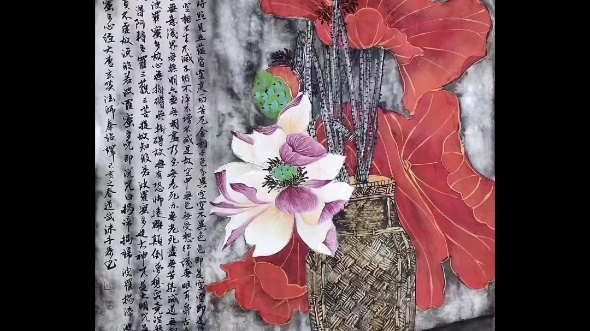 画家魏道武15175414393老师笔下的荷花充满着静谧,庄重,空灵,古雅之美