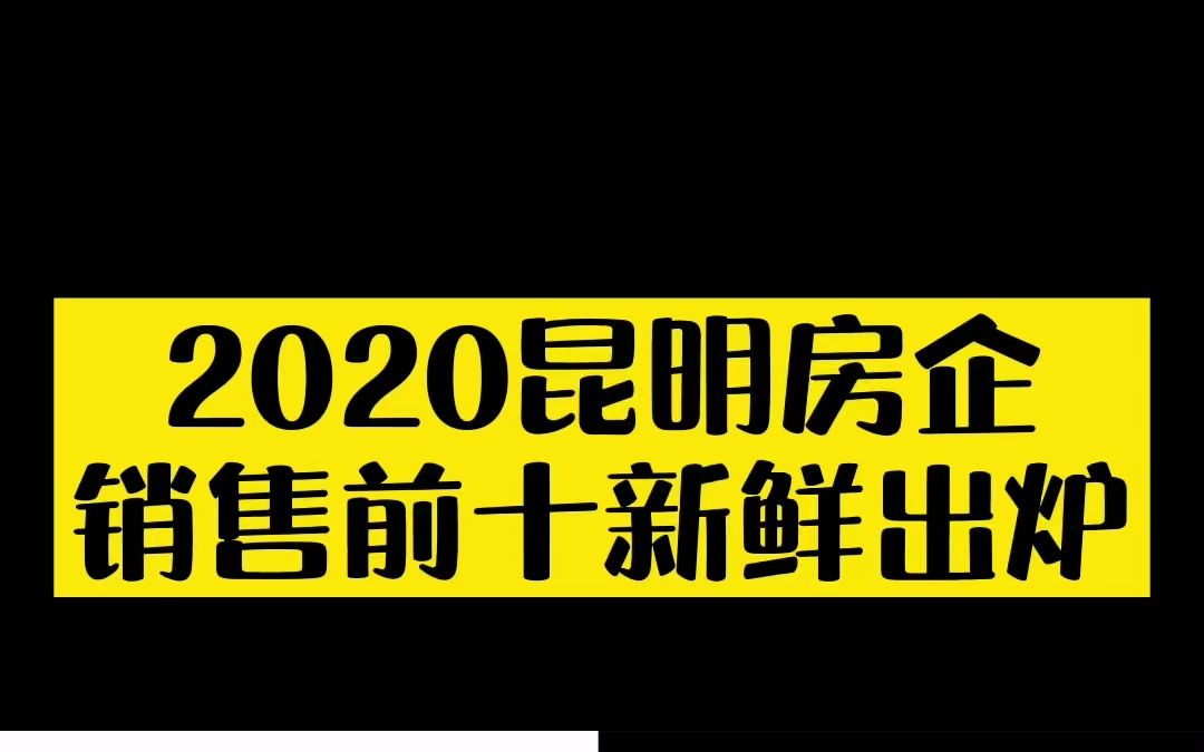 2020昆明房企销售前十新鲜出炉哔哩哔哩bilibili