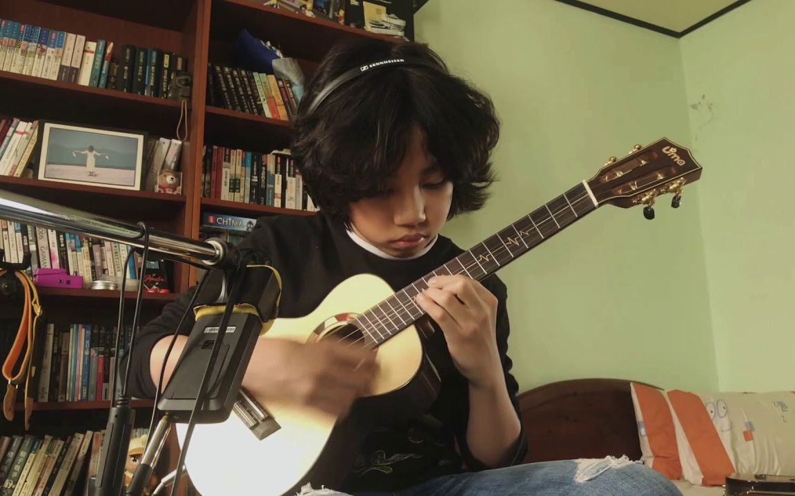 [图]For the love of my parents，11岁神童冯羿写给父母的歌！ukulele