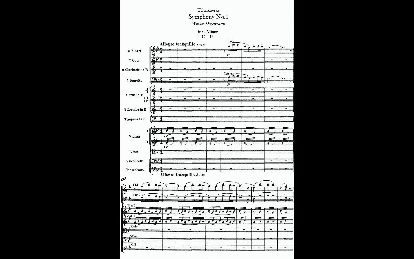 [图]【曲谱同步】Tchaikovsky（柴可夫斯基）： Symphony No.1 Winter Dreams 冬之梦（交响曲）