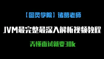 【图灵学院】诸葛老师JVM最完整最深入解析视频教程，弄懂面试就要30k