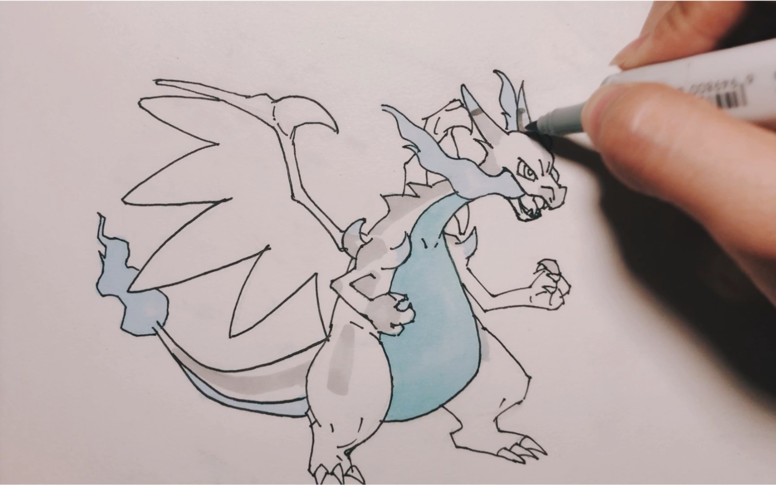 丸三/手绘/a pokemon a day/超级喷火龙x(日常手残)_哔哩哔哩_bili