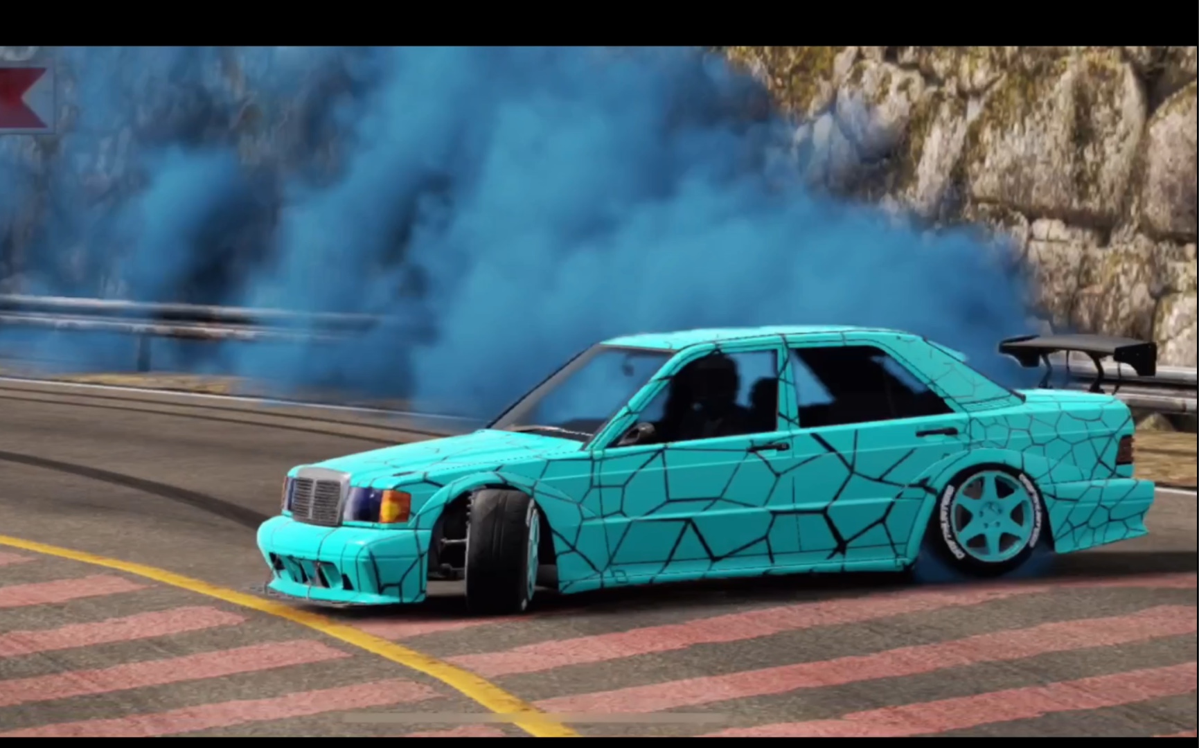 活动  carx2 奔驰w190 山路漂移(改装v8引擎)这个涂装很中国风!