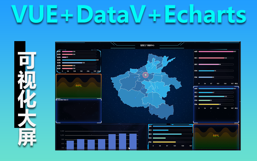 【2023年最具价值】前端大屏可视化教程(搭建到一站式大屏数据渲染,VUE+DataV+Echarts创建炫酷科技大屏)S0040哔哩哔哩bilibili