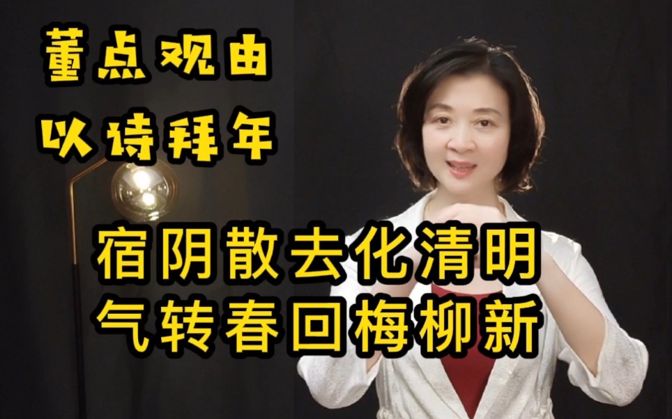 董点观由以诗拜年:宿阴散去化清明,气转春回梅柳新哔哩哔哩bilibili