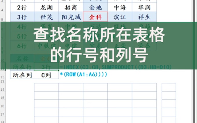 查找名称所在的行号和列号哔哩哔哩bilibili