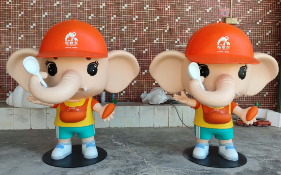 玻璃钢大象卡通模型,唯爱家小象吉祥物