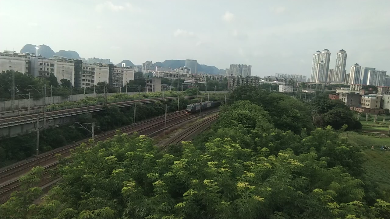 宁局柳段hxd3ca8612/8552双机牵引煤列前往上行焦柳线