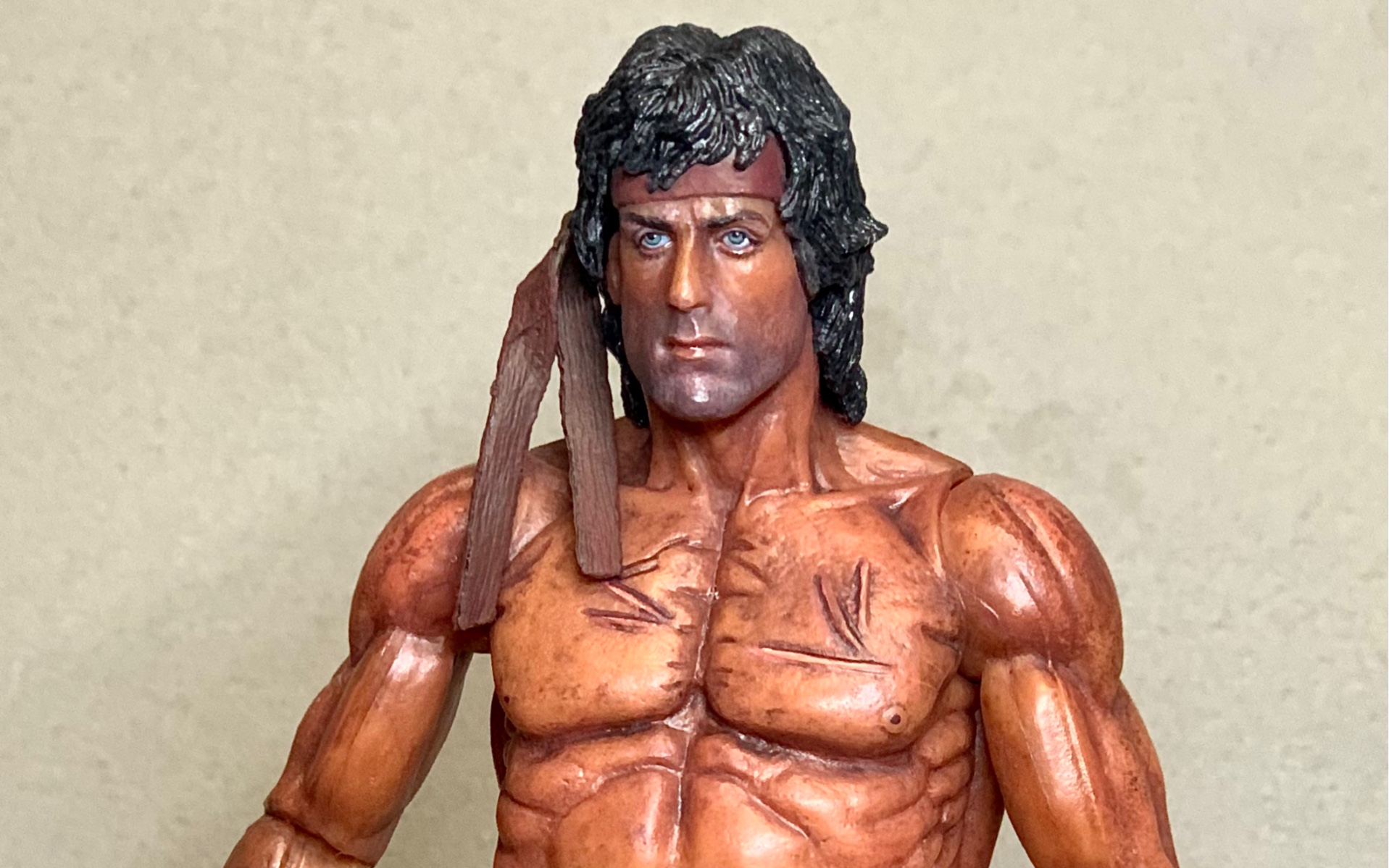 【全身重涂】neca 1/12 7寸 兰博 史泰龙 可动人偶,第一滴血