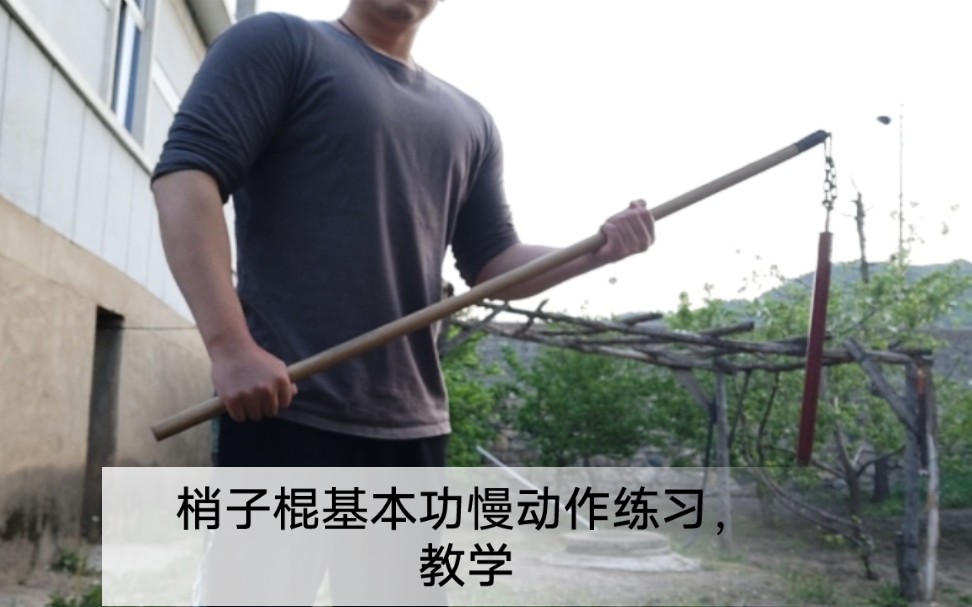 梢子棍慢动作练习,教学视频