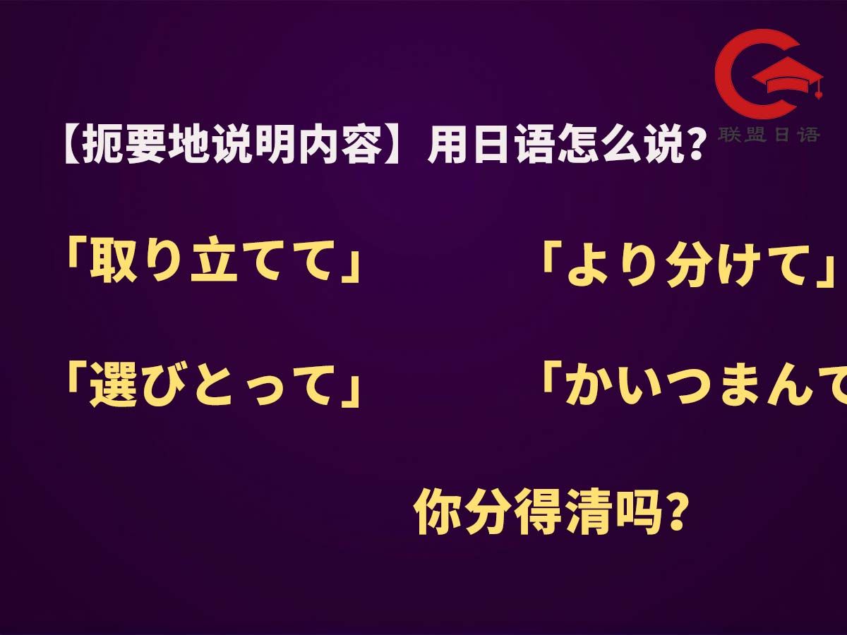 “扼要地说明内容”用日语怎么说?哔哩哔哩bilibili