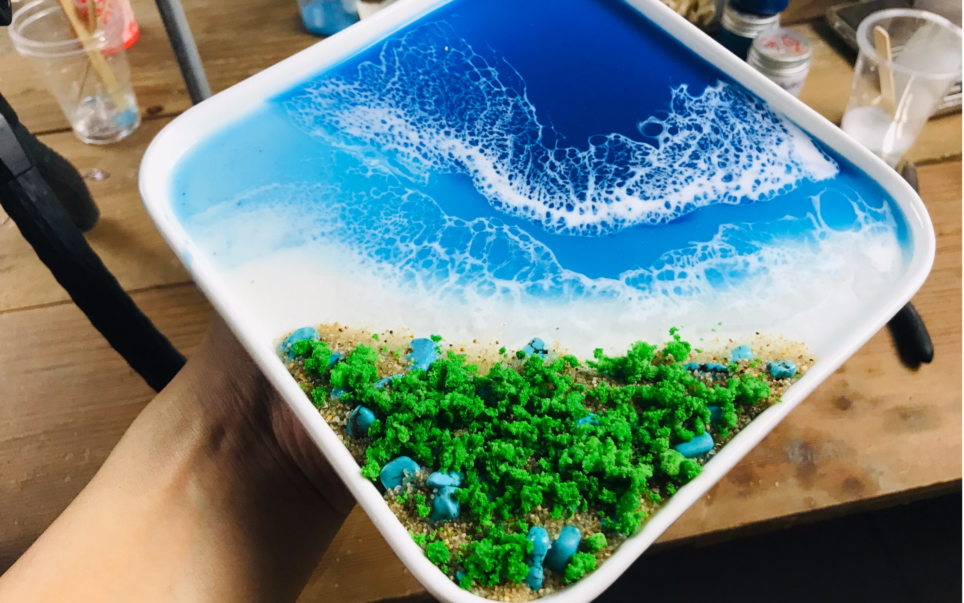 【滴胶】用环氧树脂绘画出一副海洋,滴胶新手向