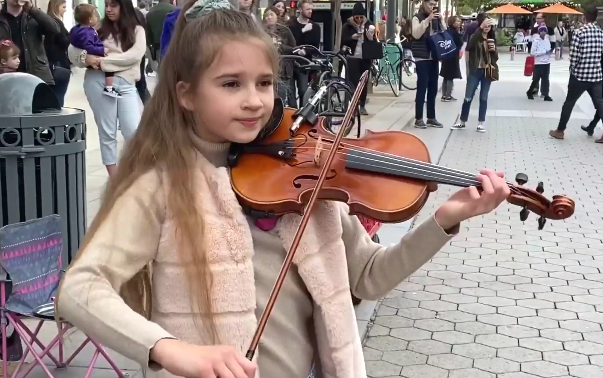 治愈系少女 karolina protsenko 街头小提琴演奏 celine dion《my