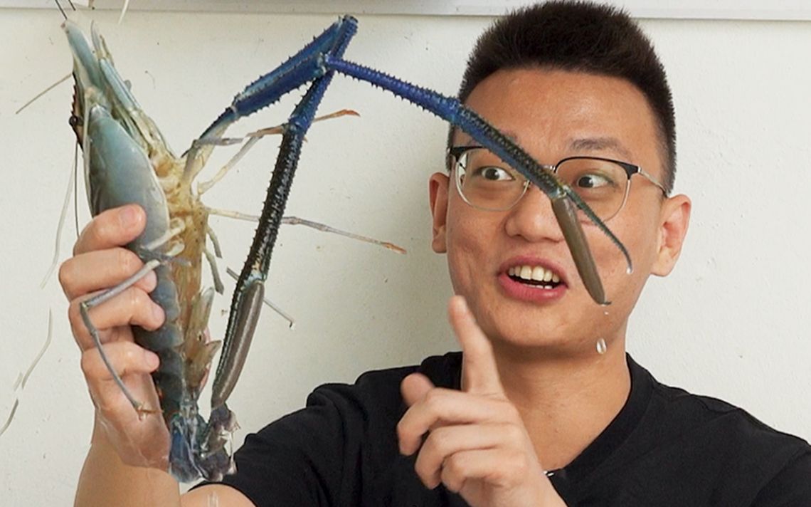 一只就有半斤重!目前为止我见到过最大的罗氏虾,它的味道会好吃吗?