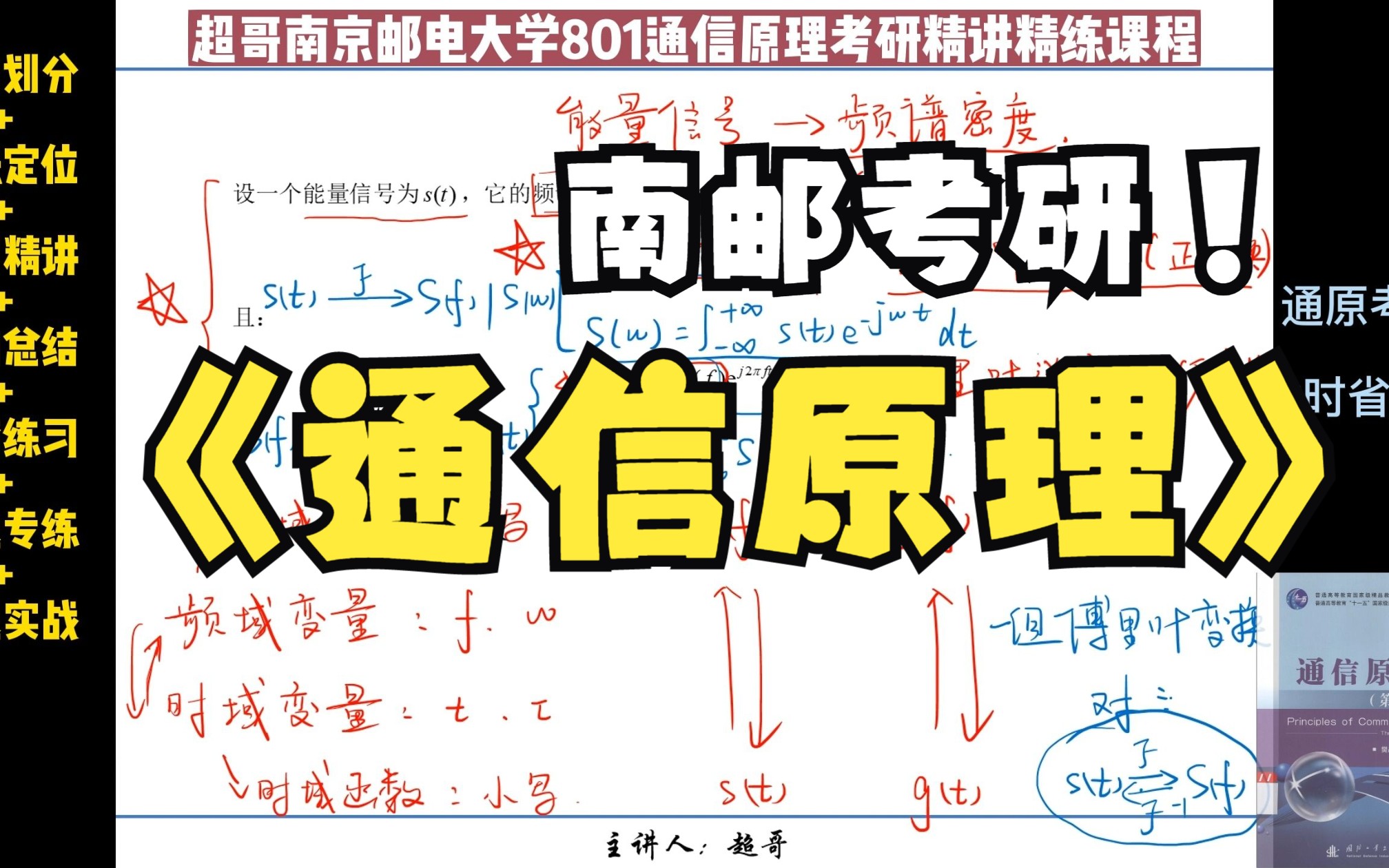 2.4【基础知识】能量信号的频谱密度##南邮通信801考研精品课【超哥通信原理考研精讲精练系列课程樊昌信版通信原理考研】哔哩哔哩bilibili