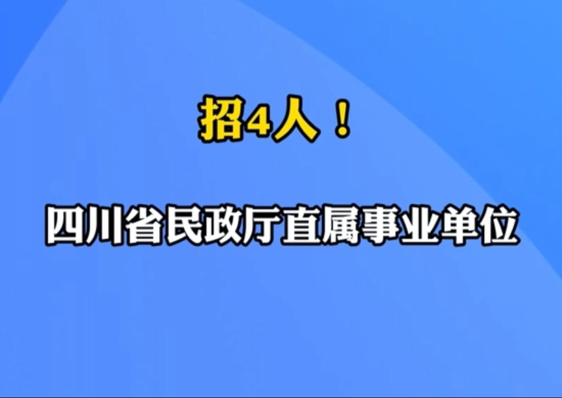 四川省民政厅直属事业单位招4人|你甚至可以在B站找工作哔哩哔哩bilibili