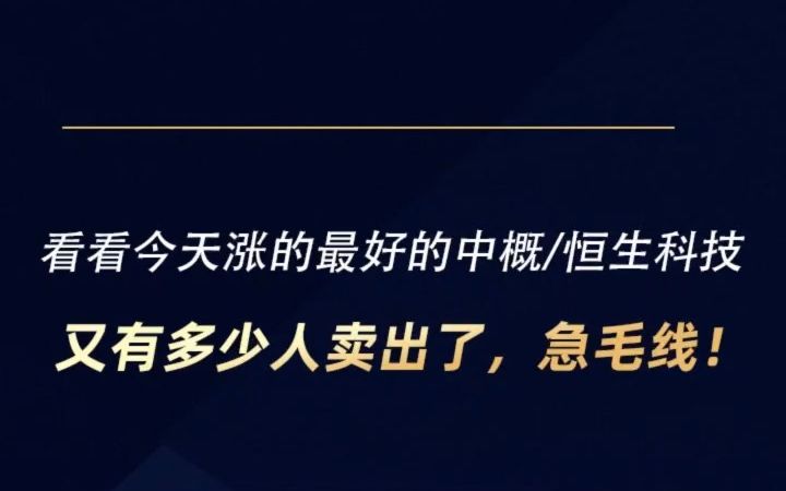 看看今天涨的最好的中概恒生科技,又有多少人卖出了,急毛线!哔哩哔哩bilibili