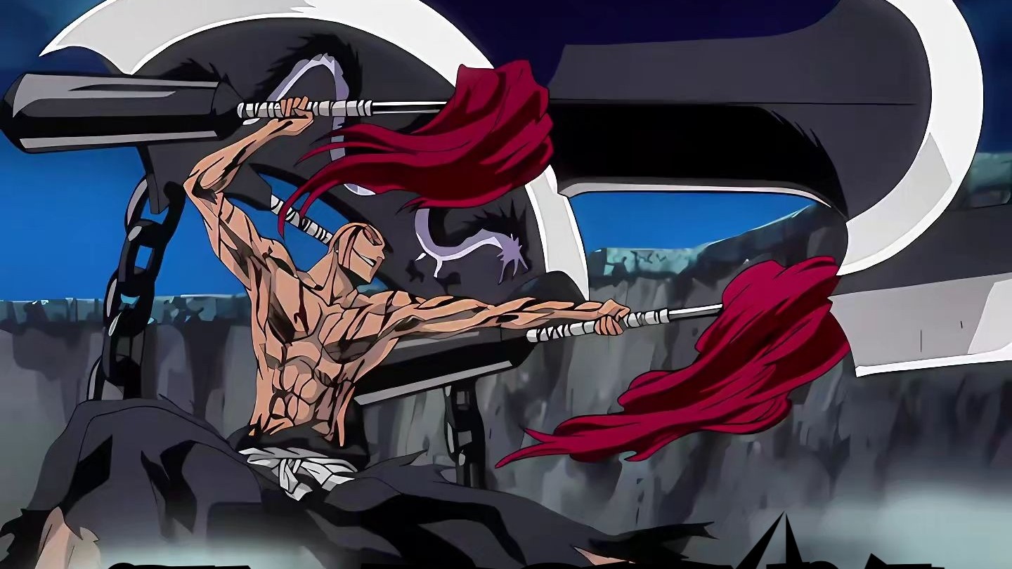 斑目一角vs艾多拉德,战斗狂一角卍解:龙纹鬼灯丸,爆发出摧毁一切的