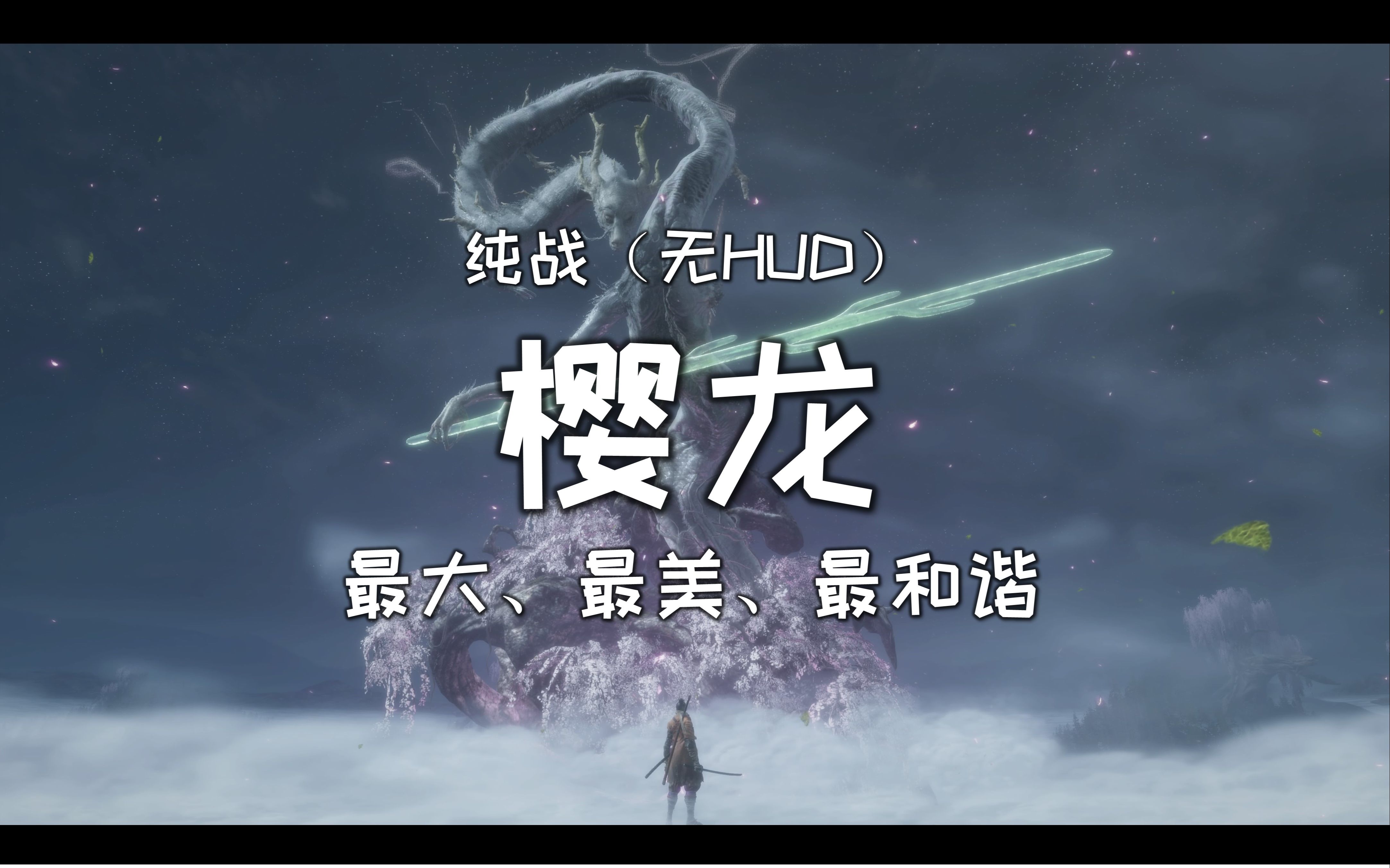 《只狼:影逝二度》樱龙(纯战,无hud显示),最大,最美,最轻松boss,斯文