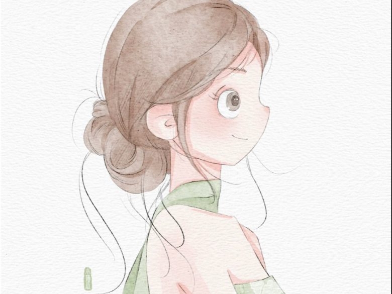 q版头像绘画过程 陈都灵绝美天鹅颈