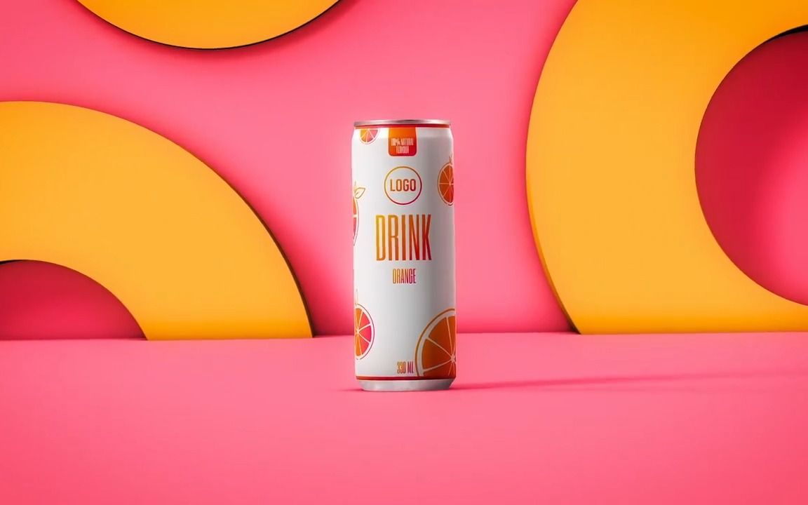 汽水易拉罐饮料罐子空间展示宣传样机宣传片