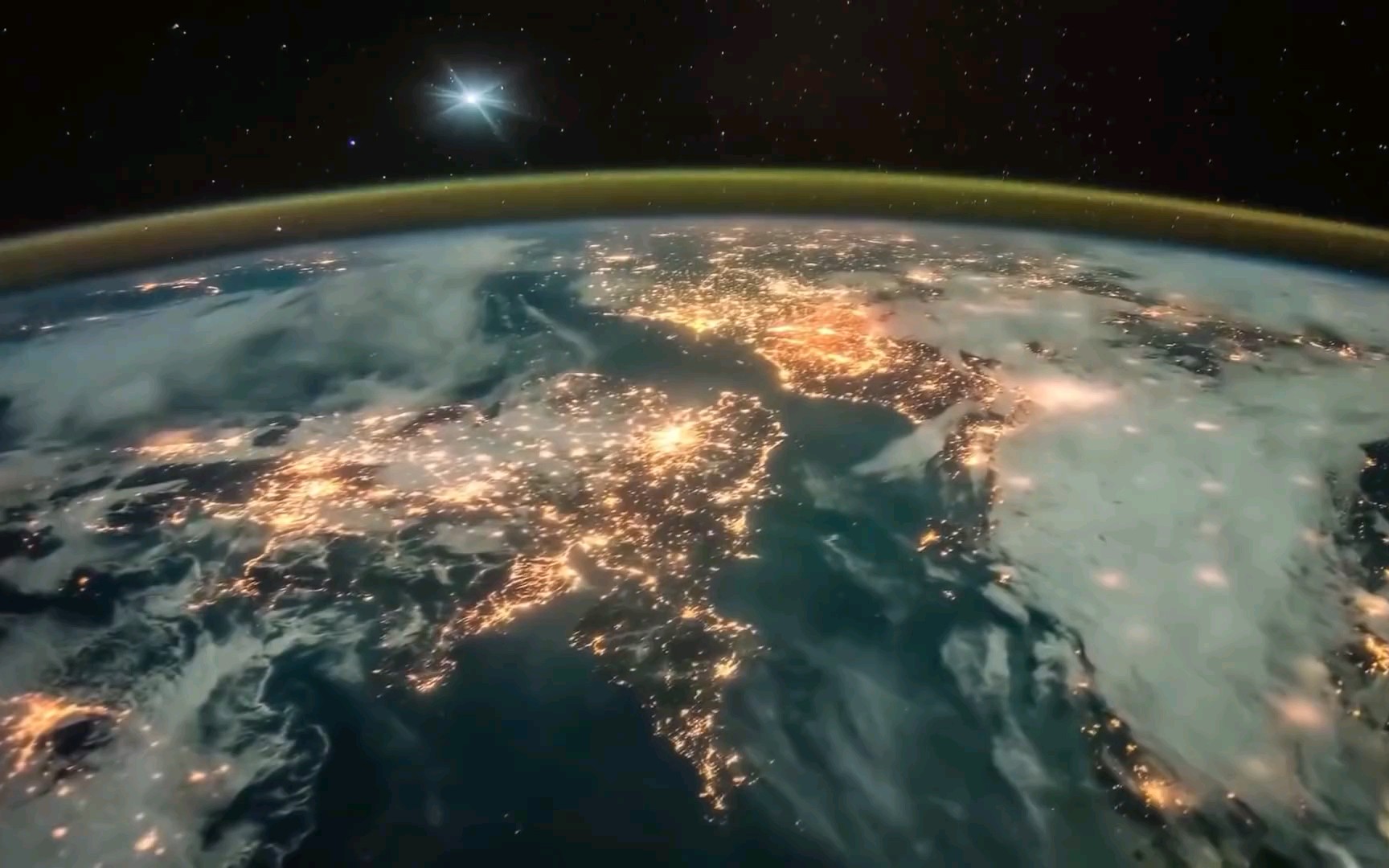 欧洲的夜晚地球从太空美国宇航局时间流逝视频