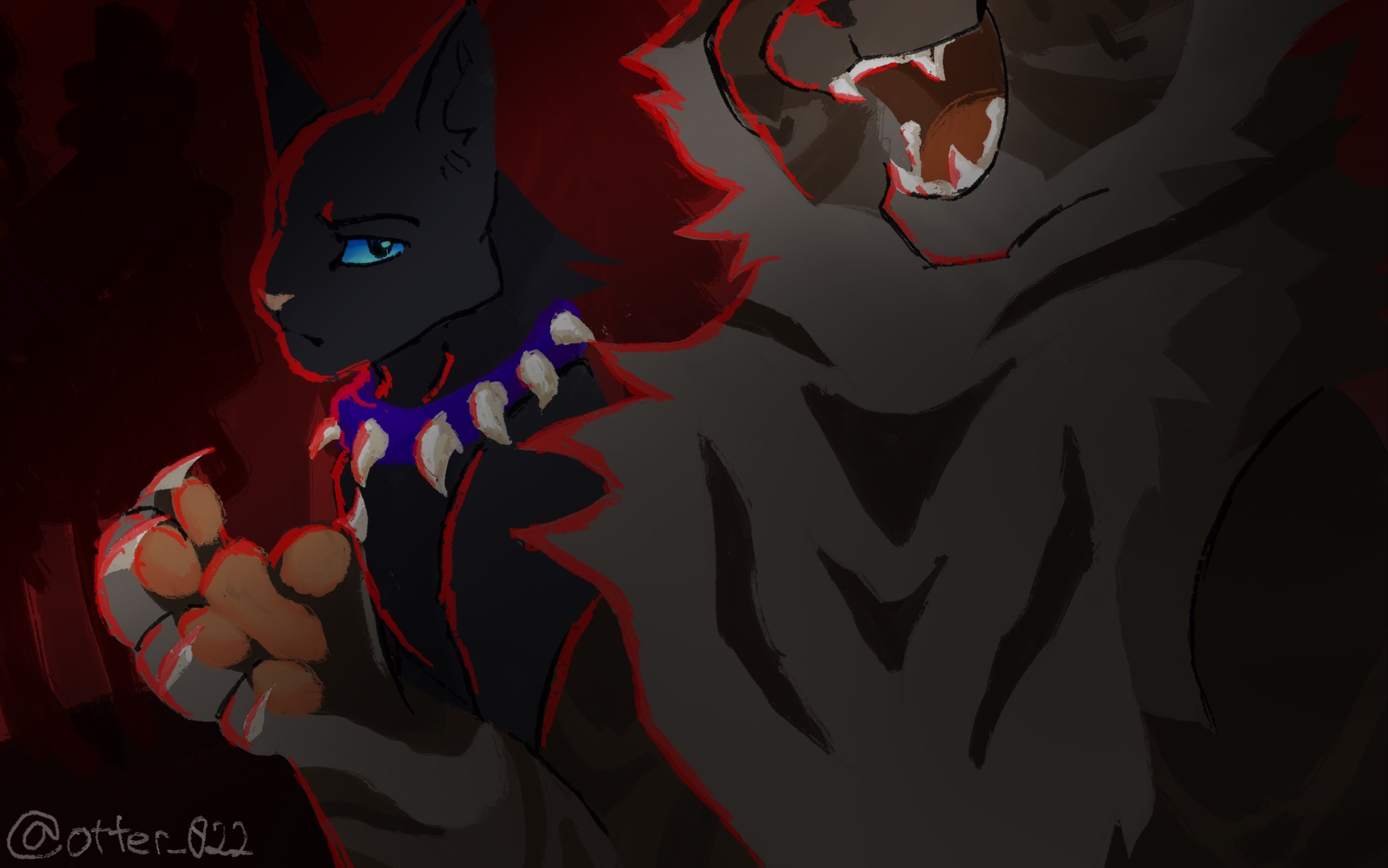 [猫武士] 长鞭&虎星//绘画过程