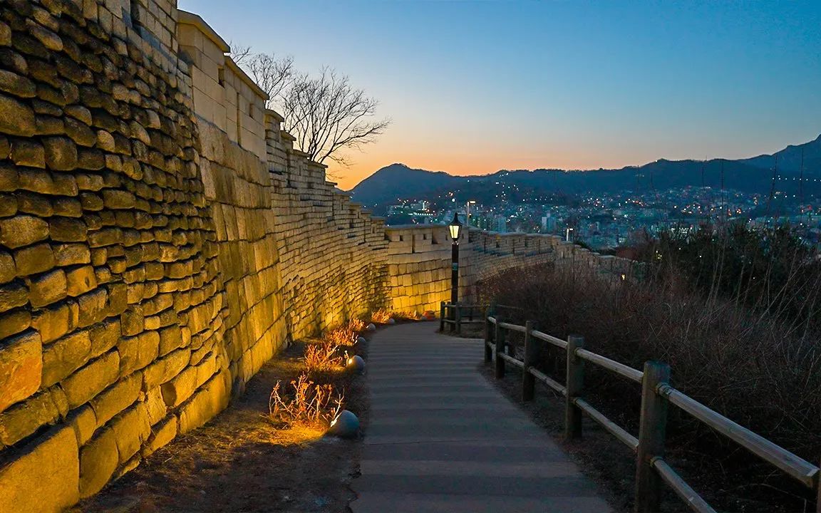 [4k hdr] 傍晚的骆山公园,可以看到首尔美丽夜景的地方