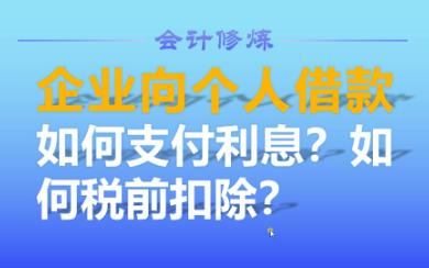 企业向个人借款如何支付利息?如何税前扣除?哔哩哔哩bilibili