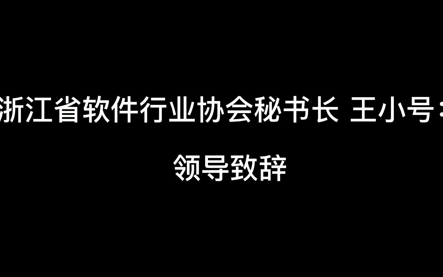 浙江省软件行业协会秘书长王小号领导致辞哔哩哔哩bilibili