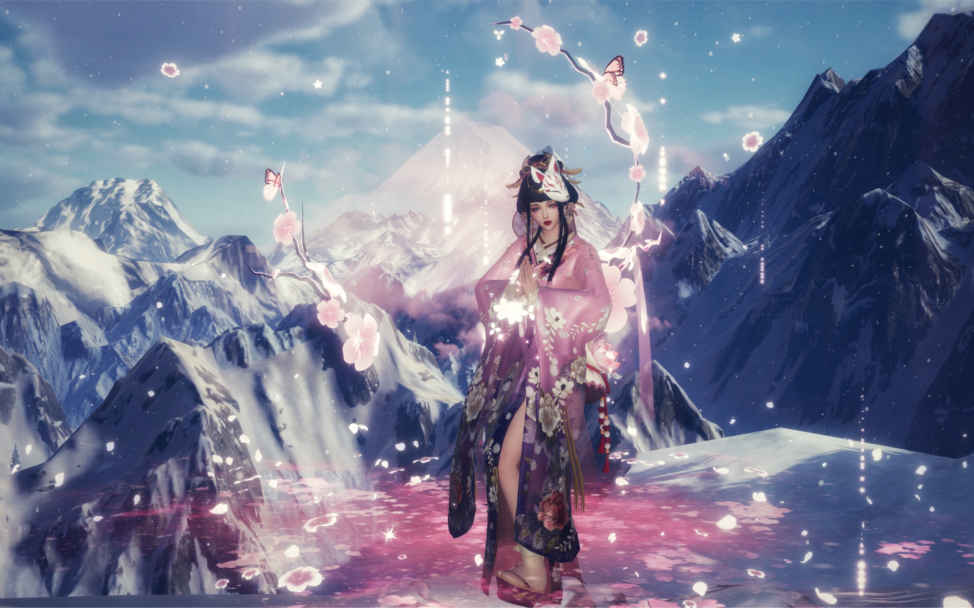 霞宝宝剑网三山吹樱雪礼盒实装特效展示