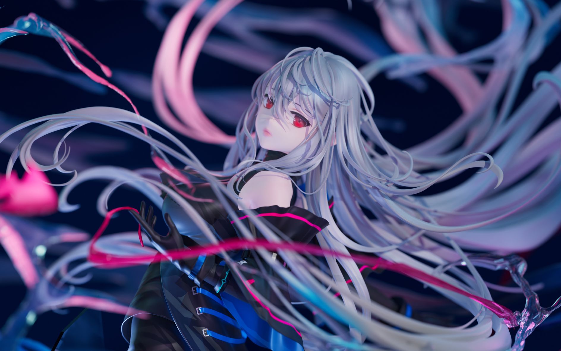 【明日方舟】斯卡蒂|湛蓝梦境 3d设计展示-斯杰x-默认收藏夹-哔哩哔哩