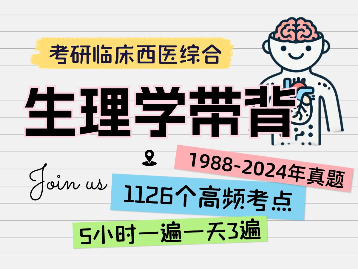 [图]5小时刷完考研临床西医综合历年真题高频考点生理学1126个考点 2025考研