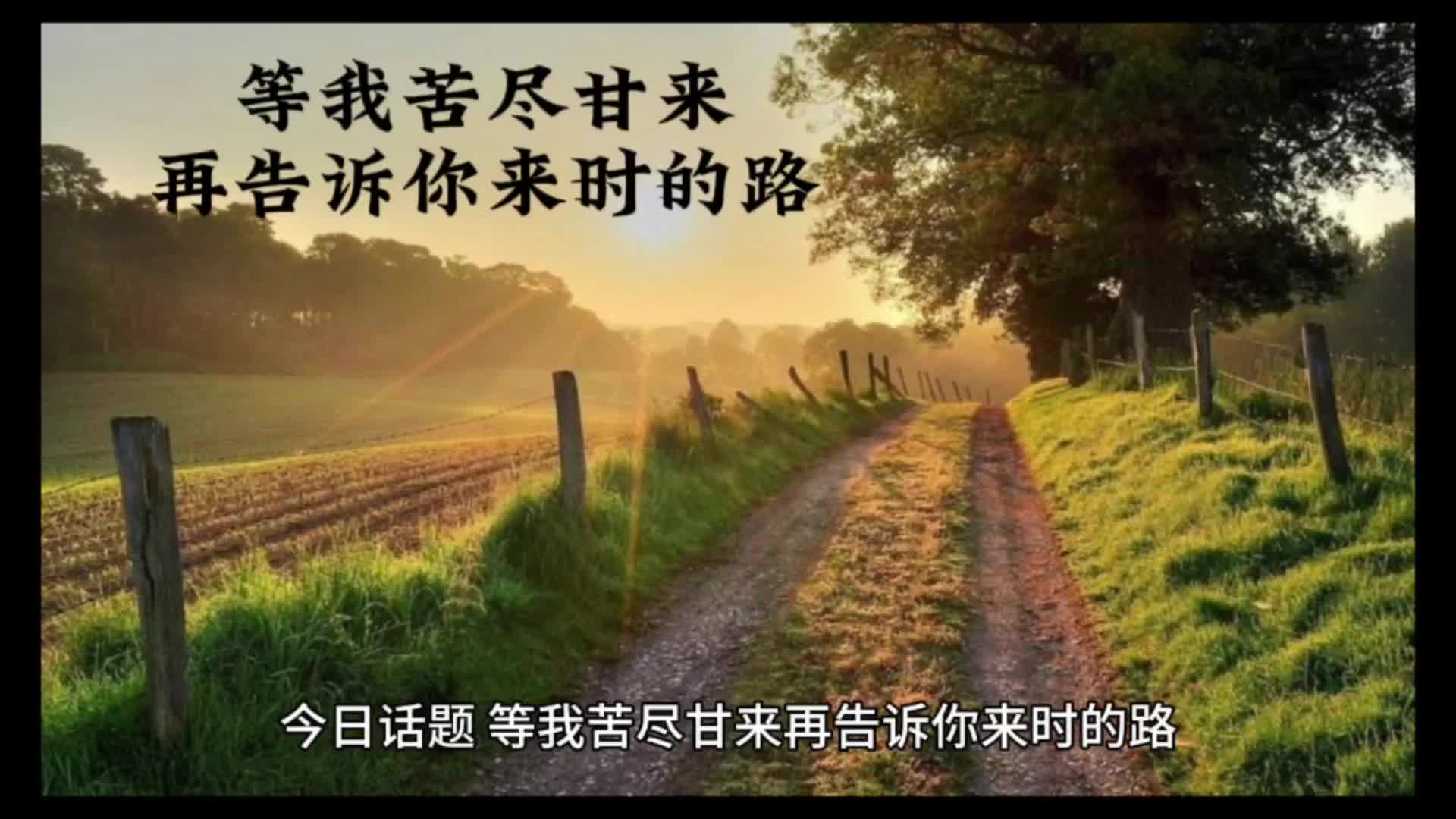等我苦尽甘来再告诉你来时的路