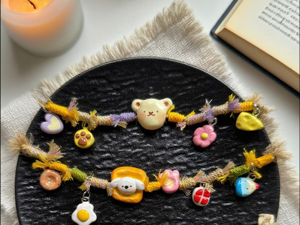 零基础石塑粘土手链教程,把糖果色戴在手上