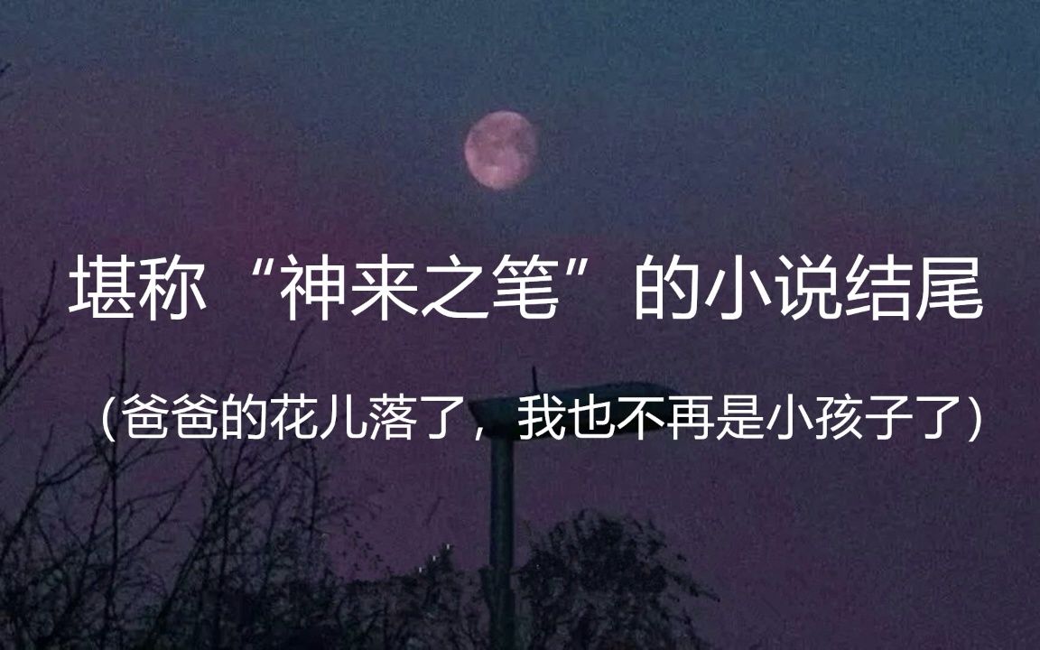 [图]“爸爸的花儿落了，我也不再是小孩子了”| 盘点那些堪称“神来之笔”的小说结尾