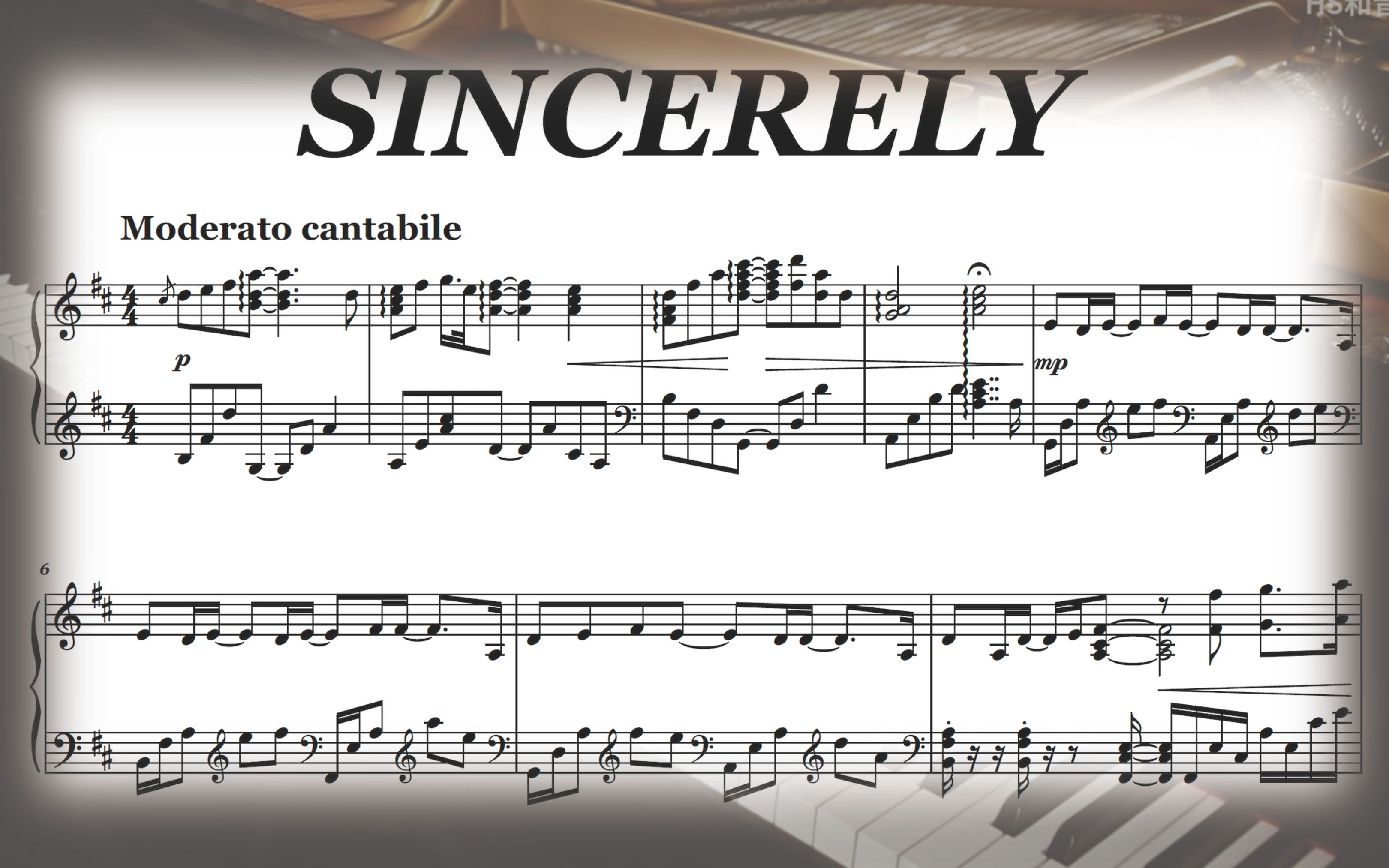 钢琴独奏紫罗兰永恒花园opsincerely音质增强版含乐谱